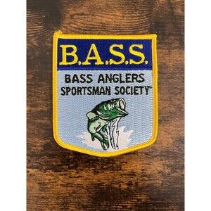 Vintage 1990 B.A.S.S. Anglers Sportsman Society Patch 3"x3.5" Embroidered NEW